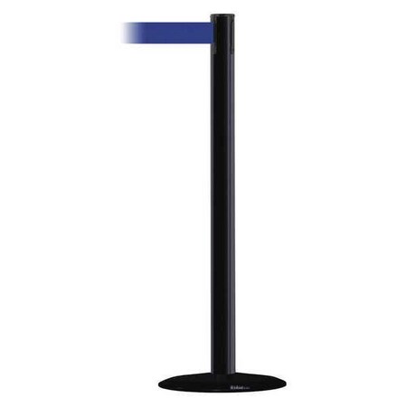 Barrier Post with Belt, Black, 7 1/2 ft Length, 38 in Post Height, No Legend MPN:889B-33-33-STD-NO-L5X-C