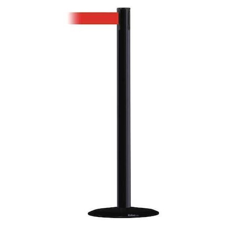Barrier Post with Belt, Black, 7 1/2 ft Length, 38 in Post Height, No Legend MPN:889B-33-33-STD-NO-R5X-C