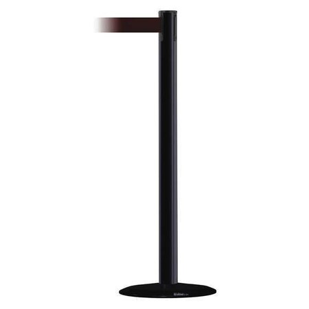 Barrier Post with Belt, Black, 7 1/2 ft Length, 38 in Post Height, No Legend MPN:889B-33-33-STD-NO-R7X-C