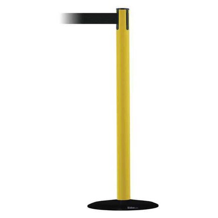 Barrier Post with Belt, Yellow, 13 ft Length, 38 in Post Height, No Legend MPN:889B-33-35-MAX-NO-B9X-C