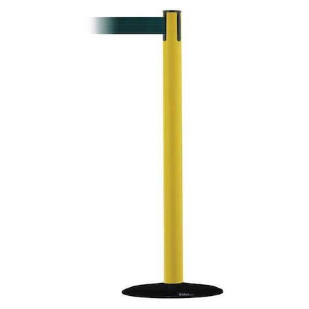 Barrier Post with Belt, Yellow, 13 ft Length, 38 in Post Height, No Legend MPN:889B-33-35-MAX-NO-G6X-C