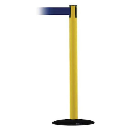 Barrier Post with Belt, Yellow, 13 ft Length, 38 in Post Height, No Legend MPN:889B-33-35-MAX-NO-L5X-C