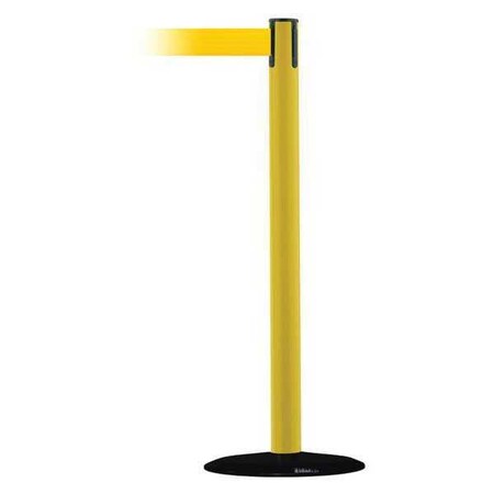 Barrier Post with Belt, Yellow, 13 ft Length, 38 in Post Height, No Legend MPN:889B-33-35-MAX-NO-Y5X-C
