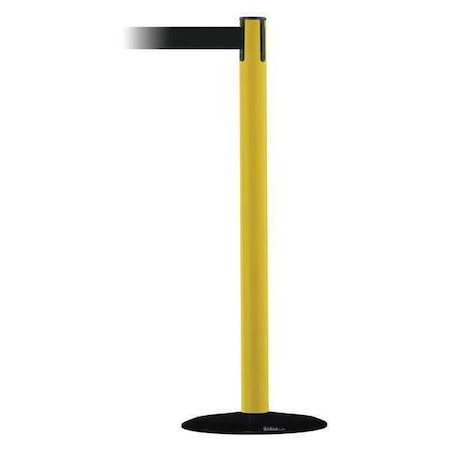 Barrier Post with Belt, Yellow, 7 1/2 ft Length, 38 in Post Height, No Legend MPN:889B-33-35-STD-NO-B9X-C
