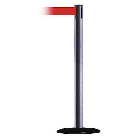 Barrier Post with Belt, Hammertone Gray, 13 ft Length, 38 in Post Height, No Legend MPN:889B-33-73-MAX-NO-R5X-C