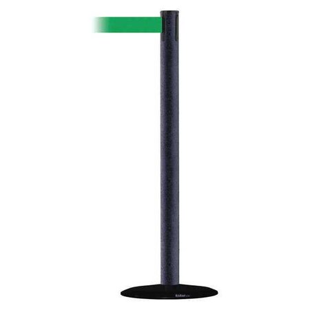 Barrier Post with Belt, Black Wrinkle, 13 ft Length, 38 in Post Height, No Legend MPN:889B-33-89-MAX-NO-G6X-C
