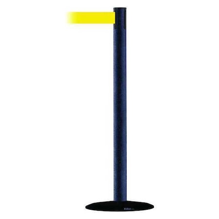 Barrier Post with Belt, Black Wrinkle, 13 ft Length, 38 in Post Height, No Legend MPN:889B-33-89-MAX-NO-Y5X-C