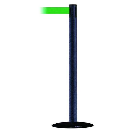 Barrier Post with Belt, Black Wrinkle, 7 1/2 ft Length, 38 in Post Height, No Legend MPN:889B-33-89-STD-NO-G6X-C