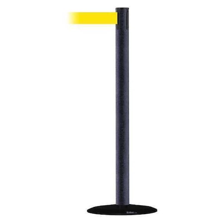 Barrier Post with Belt, Black Wrinkle, 7 1/2 ft Length, 38 in Post Height, No Legend MPN:889B-33-89-STD-NO-Y5X-C