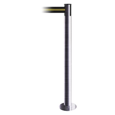 Barrier Post with Belt, 7 1/2 ft Length, 36 1/2 in Post Height, No Legend, Satin Chrome MPN:889F-1S-1S-STD-NO-S4X-C