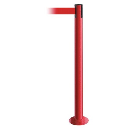 Barrier Post with Belt, Red, 7 1/2 ft Length, 36 1/2 in Post Height, No Legend MPN:889F-21-21-STD-NO-R5X-C