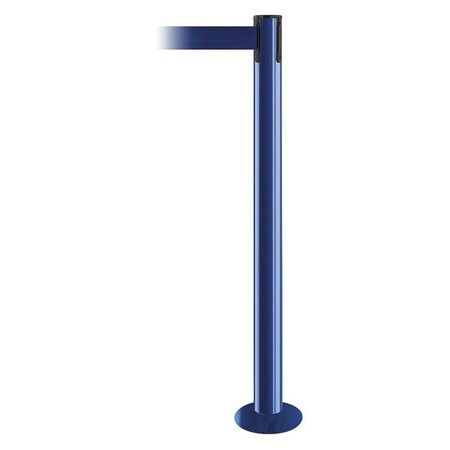 Barrier Post with Belt, Blue, 13 ft Length, 36 1/2 in Post Height, No Legend MPN:889F-23-23-MAX-NO-L5X-C