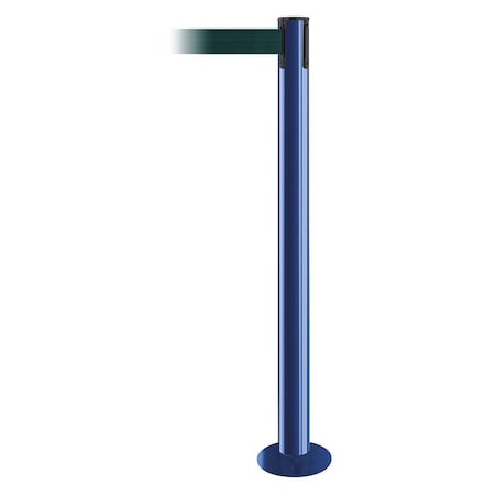 Barrier Post with Belt, Blue, 7 1/2 ft Length, 36 1/2 in Post Height, No Legend MPN:889F-23-23-STD-NO-G6X-C