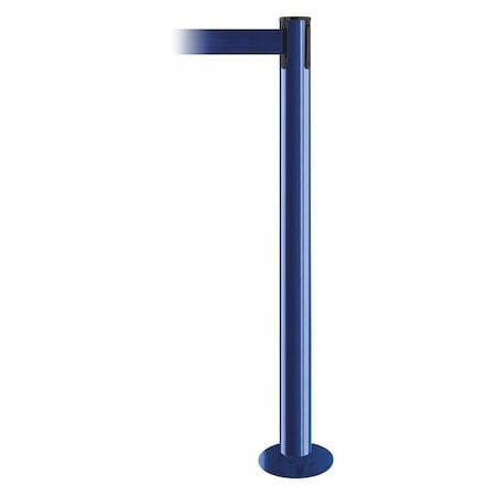 Barrier Post with Belt, Blue, 7 1/2 ft Length, 36 1/2 in Post Height, No Legend MPN:889F-23-23-STD-NO-L5X-C