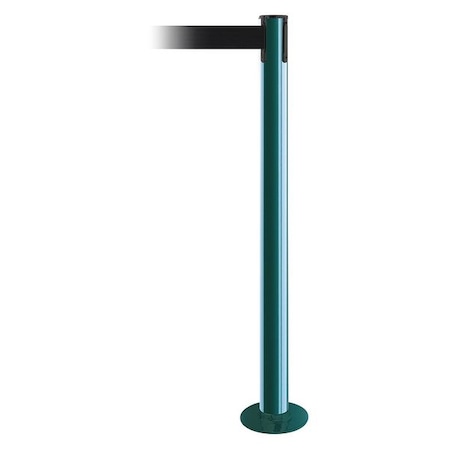Barrier Post with Belt, Green, 13 ft Length, 36 1/2 in Post Height, No Legend MPN:889F-28-28-MAX-NO-B9X-C