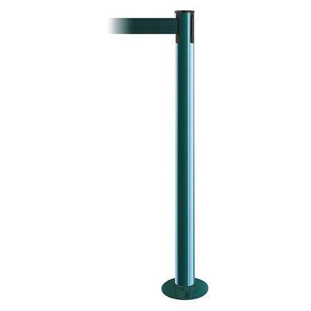 Barrier Post with Belt, Green, 13 ft Length, 36 1/2 in Post Height, No Legend MPN:889F-28-28-MAX-NO-G6X-C