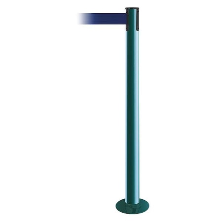 Barrier Post with Belt, Green, 7 1/2 ft Length, 36 1/2 in Post Height, No Legend MPN:889F-28-28-STD-NO-L5X-C