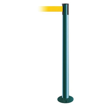 Barrier Post with Belt, Green, 7 1/2 ft Length, 36 1/2 in Post Height, No Legend MPN:889F-28-28-STD-NO-Y5X-C