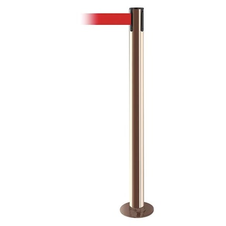 Barrier Post with Belt, 13 ft Length, 36 1/2 in Post Height, No Legend, Polished Brass MPN:889F-2P-2P-MAX-NO-R5X-C