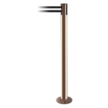 Barrier Post with Belt, 13 ft Length, 36 1/2 in Post Height, No Legend, Polished Brass MPN:889F-2P-2P-MAX-NO-S3X-C