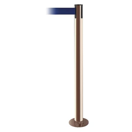 Barrier Post with Belt, 7 1/2 ft Length, 36 1/2 in Post Height, No Legend, Polished Brass MPN:889F-2P-2P-STD-NO-L5X-C