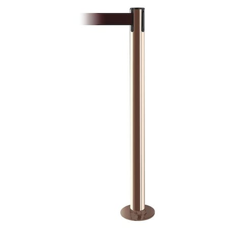 Barrier Post with Belt, 7 1/2 ft Length, 36 1/2 in Post Height, No Legend, Polished Brass MPN:889F-2P-2P-STD-NO-R7X-C