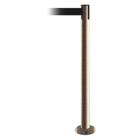 Barrier Post with Belt, 7 1/2 ft Length, 36 1/2 in Post Height, No Legend, Satin Brass MPN:889F-2S-2S-STD-NO-B9X-C
