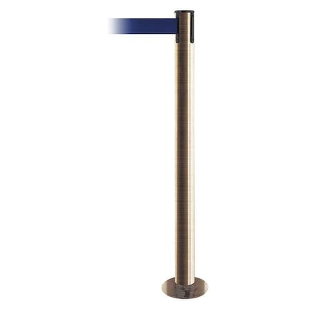 Barrier Post with Belt, 7 1/2 ft Length, 36 1/2 in Post Height, No Legend, Satin Brass MPN:889F-2S-2S-STD-NO-L5X-C
