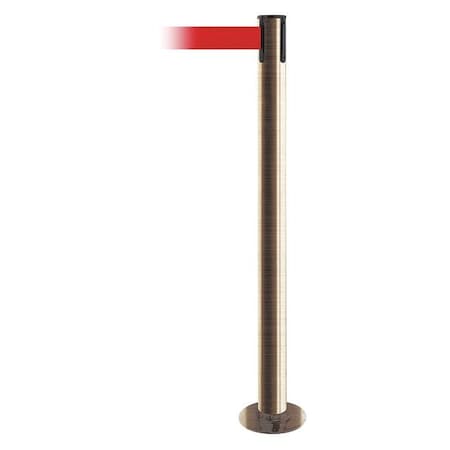 Barrier Post with Belt, 7 1/2 ft Length, 36 1/2 in Post Height, No Legend, Satin Brass MPN:889F-2S-2S-STD-NO-R5X-C