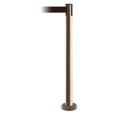 Barrier Post with Belt, 7 1/2 ft Length, 36 1/2 in Post Height, No Legend, Satin Brass MPN:889F-2S-2S-STD-NO-R7X-C