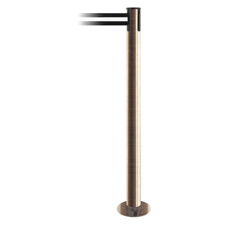 Barrier Post with Belt, 7 1/2 ft Length, 36 1/2 in Post Height, No Legend, Satin Brass MPN:889F-2S-2S-STD-NO-S3X-C