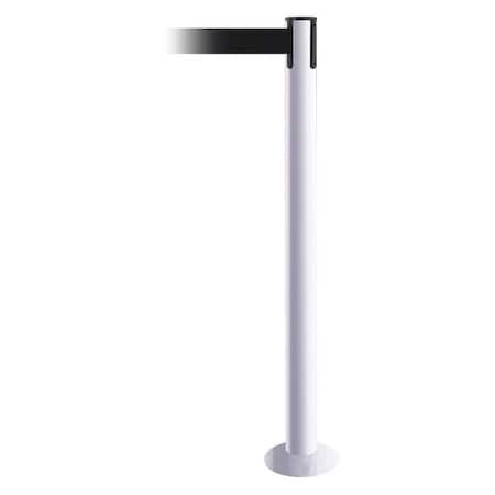 Barrier Post with Belt, White, 13 ft Length, 36 1/2 in Post Height, No Legend MPN:889F-32-32-MAX-NO-B9X-C