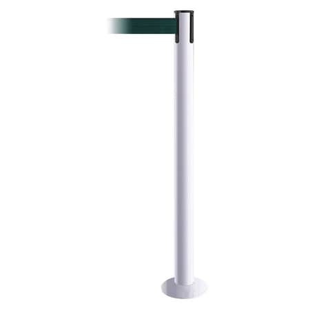 Barrier Post with Belt, White, 13 ft Length, 36 1/2 in Post Height, No Legend MPN:889F-32-32-MAX-NO-G6X-C