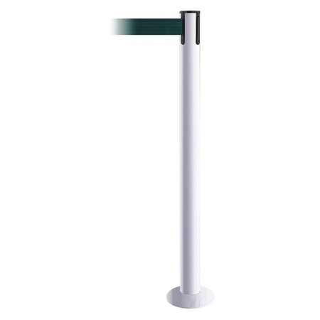 Barrier Post with Belt, White, 7 1/2 ft Length, 36 1/2 in Post Height, No Legend MPN:889F-32-32-STD-NO-G6X-C