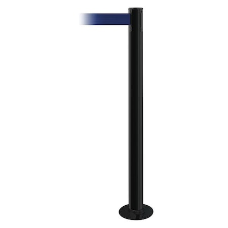Barrier Post with Belt, Black, 7 1/2 ft Length, 36 1/2 in Post Height, No Legend MPN:889F-33-33-STD-NO-L5X-C