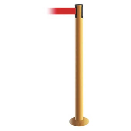 Barrier Post with Belt, Yellow, 13 ft Length, 36 1/2 in Post Height, No Legend MPN:889F-35-35-MAX-NO-R5X-C
