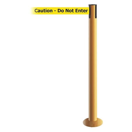 Barrier Post with Belt, Yellow, 13 ft Length, 36 1/2 in Post Height, Caution Do Not Enter MPN:889F-35-35-MAX-NO-YAX-C