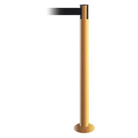 Barrier Post with Belt, Yellow, 7 1/2 ft Length, 36 1/2 in Post Height, No Legend MPN:889F-35-35-STD-NO-B9X-C