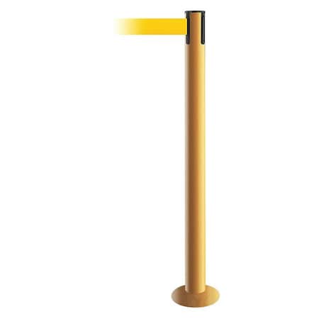 Barrier Post with Belt, Yellow, 7 1/2 ft Length, 36 1/2 in Post Height, No Legend MPN:889F-35-35-STD-NO-Y5X-C