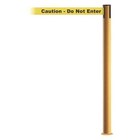 Barrier Post with Belt, Yellow, 7 1/2 ft Length, 36 1/2 in Post Height, Caution Do Not Enter MPN:889F-35-35-STD-NO-YAX-C