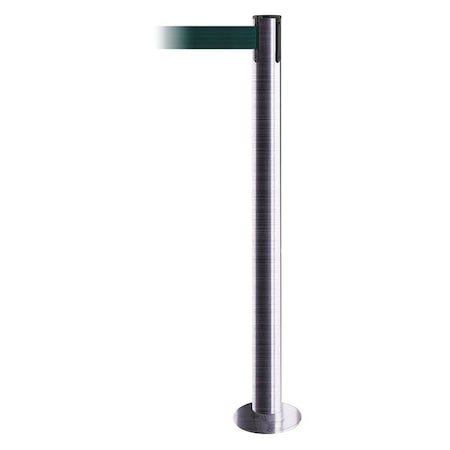 Barrier Post with Belt, 7 1/2 ft Length, 36 1/2 in Post Height, No Legend, Satin Stainless Steel MPN:889F-3S-3S-STD-NO-G6X-C