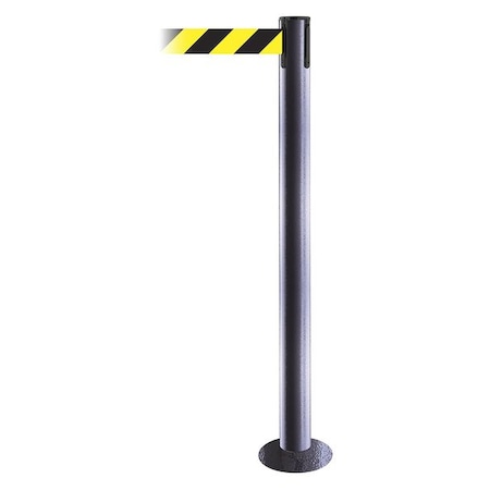 Barrier Post with Belt, Hammertone Gray, 7 1/2 ft Length, 36 1/2 in Post Height, No Legend MPN:889F-73-73-STD-NO-D4X-C
