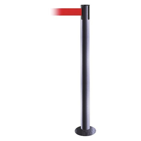 Barrier Post with Belt, Hammertone Gray, 7 1/2 ft Length, 36 1/2 in Post Height, No Legend MPN:889F-73-73-STD-NO-R5X-C