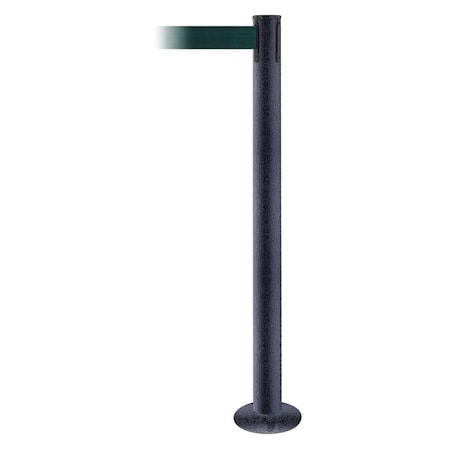 Barrier Post with Belt, Black Wrinkle, 13 ft Length, 36 1/2 in Post Height, No Legend MPN:889F-89-89-MAX-NO-G6X-C