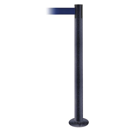 Barrier Post with Belt, Black Wrinkle, 13 ft Length, 36 1/2 in Post Height, No Legend MPN:889F-89-89-MAX-NO-L5X-C