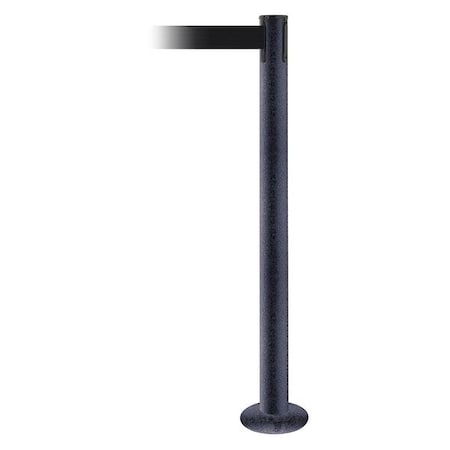 Barrier Post with Belt, Black Wrinkle, 7 1/2 ft Length, 36 1/2 in Post Height, No Legend MPN:889F-89-89-STD-NO-B9X-C