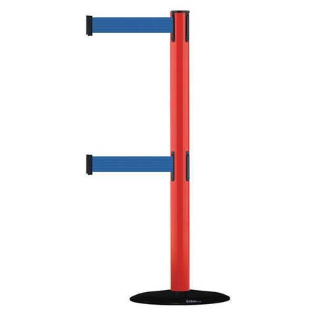 Barrier Post with Belt, 7 1/2 ft Length, 38 in Post Height, No Legend MPN:889T2B-33-21-STD-NO-L5X-C