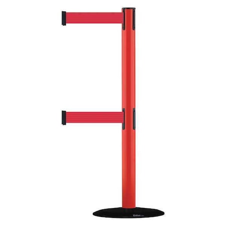 Barrier Post with Belt, 7 1/2 ft Length, 38 in Post Height, No Legend MPN:889T2B-33-21-STD-NO-R5X-C