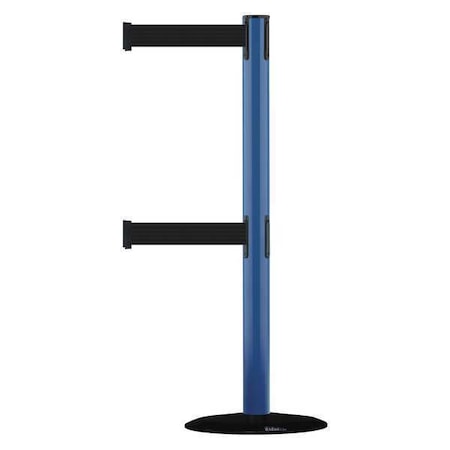 Barrier Post with Belt, 7 1/2 ft Length, 38 in Post Height, No Legend MPN:889T2B-33-23-STD-NO-B9X-C