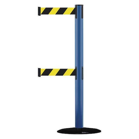 Barrier Post with Belt, 7 1/2 ft Length, 38 in Post Height, No Legend MPN:889T2B-33-23-STD-NO-D4X-C